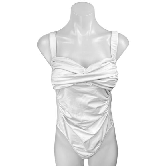 Zara Women's White Sleeveless Sweetheart Cami Camisole Tank Bodysuit Top Size L - Picture 1 of 3